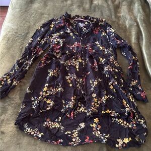 by Anthropologie Black Floral Blouse